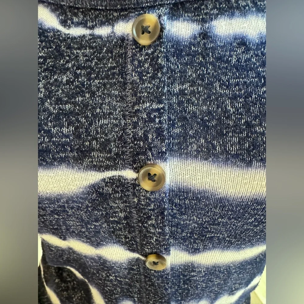 Justice Girls Navy Blue Tie-Dye Button Front Tank Top w/ Tie Hem EUC | Size 8